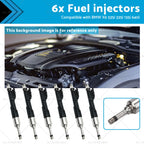 Set of 6 Fuel Injectors for BMW X6 535i 335i 135i 3.0L (2008–2019)