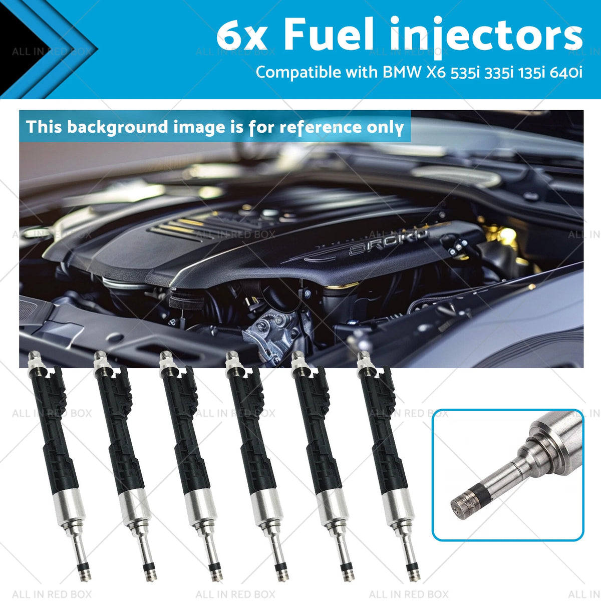 Set of 6 Fuel Injectors for BMW X6 535i 335i 135i 3.0L (2008–2019)