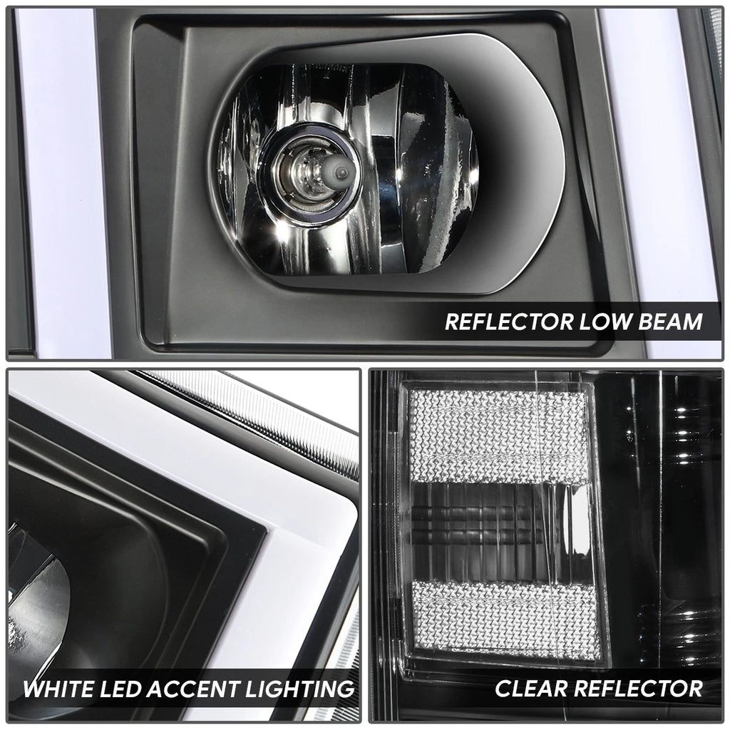 Headlight Headlamp with LED Bar for Silverado 1500 2500HD 3500 (2007–2014)