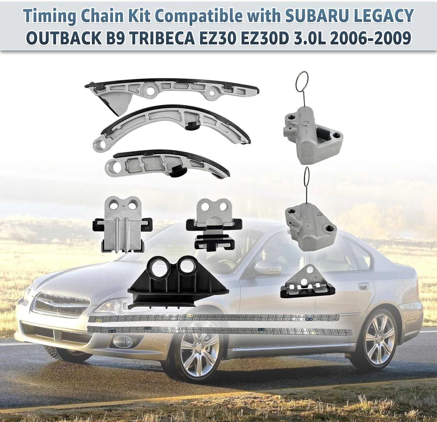 Timing Chain Kit for Subaru Legacy Outback B9 Tribeca EZ30 EZ30D 3.0L H6 (2006–2009)