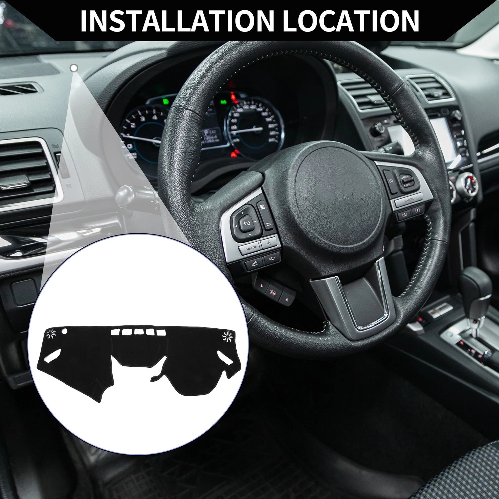 Dashboard Cover Mat for Subaru Forester (2018–2024) Black