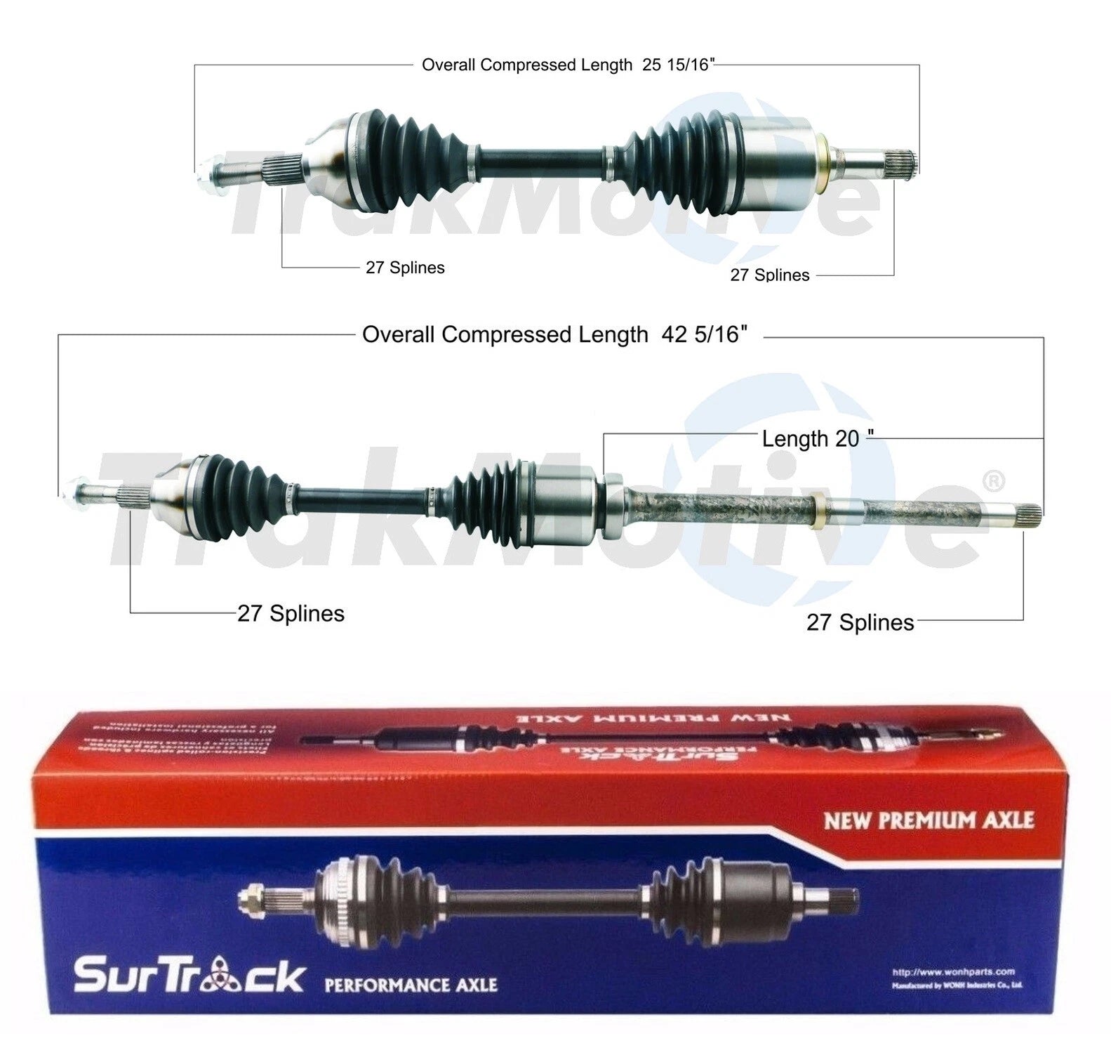 Set of 2 Front AAR CV Axle Shafts for Ford Lincoln AWD