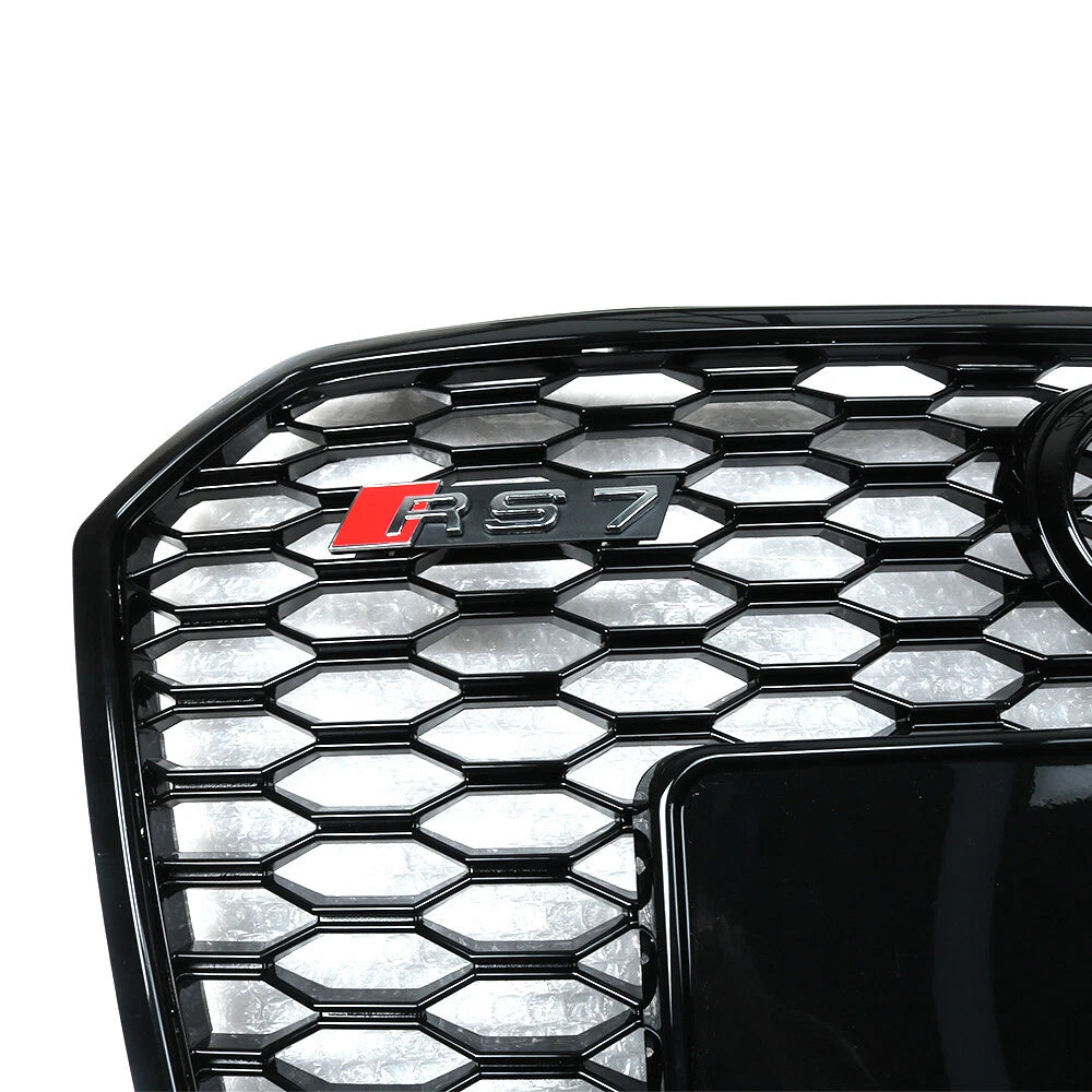 Front Honeycomb Mesh Grill for Audi A7 S7 RS7 (2016–2018) W/ Quattro