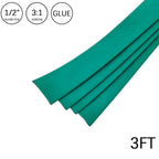 Heat Shrink Tubing 1/2" Green 3FT Dual Wall Waterproof for Wires