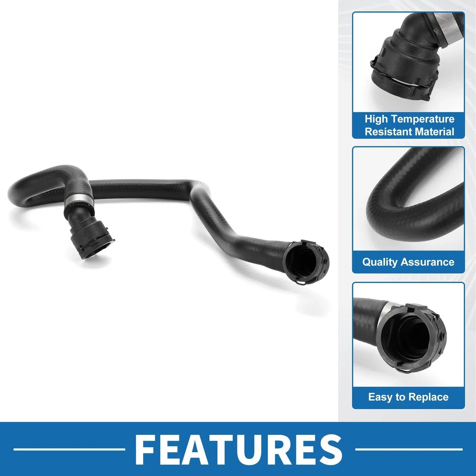 Radiator Hose 1 Pc for BMW 320i (2013-2015) Rubber Black