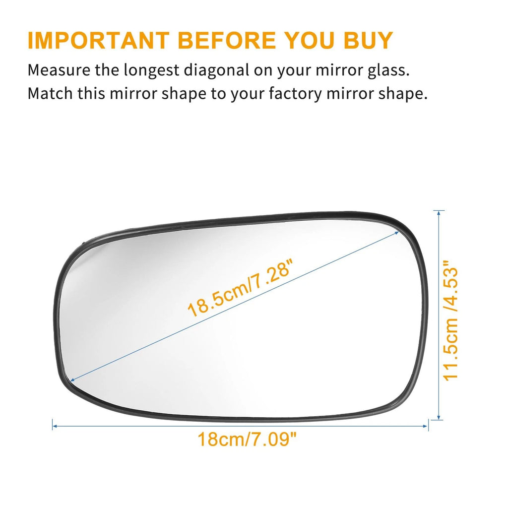 Heated Right Side Mirror Glass for Honda Accord (2003–2007)