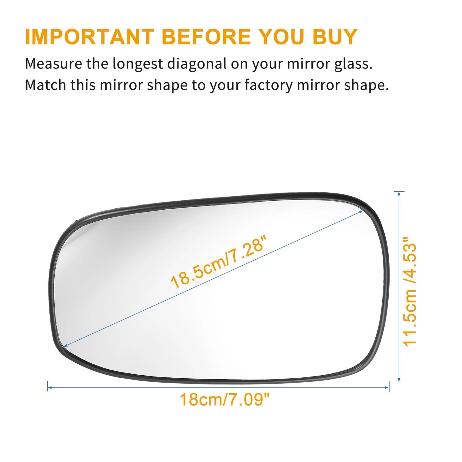 Heated Right Side Mirror Glass for Honda Accord (2003–2007)