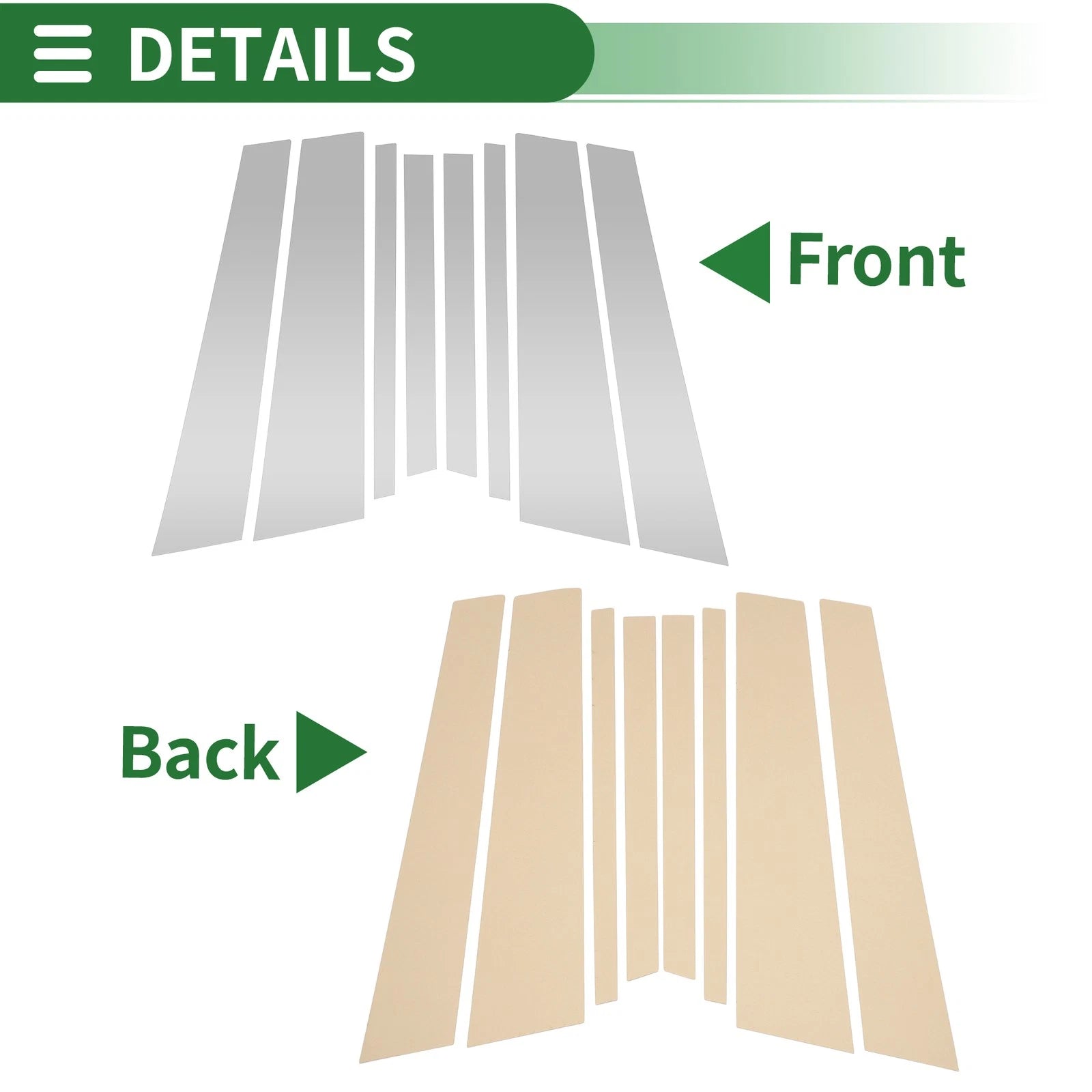 8 Pcs Door Pillar Window Trim for BMW X3 (2018–2024) Silver Tone