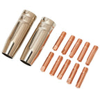 2 Shroud & 10 MB15 Welding Contact Tips for MIG Welder Torch (0.8mm)