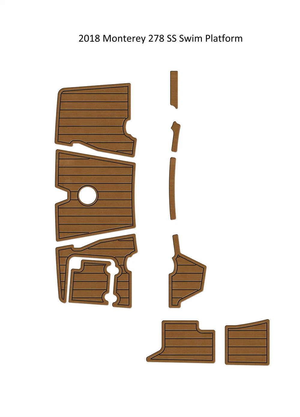 Swim Platform Step Pad for Monterey 278 SS (2018) - EVA Foam Teak Deck Mat