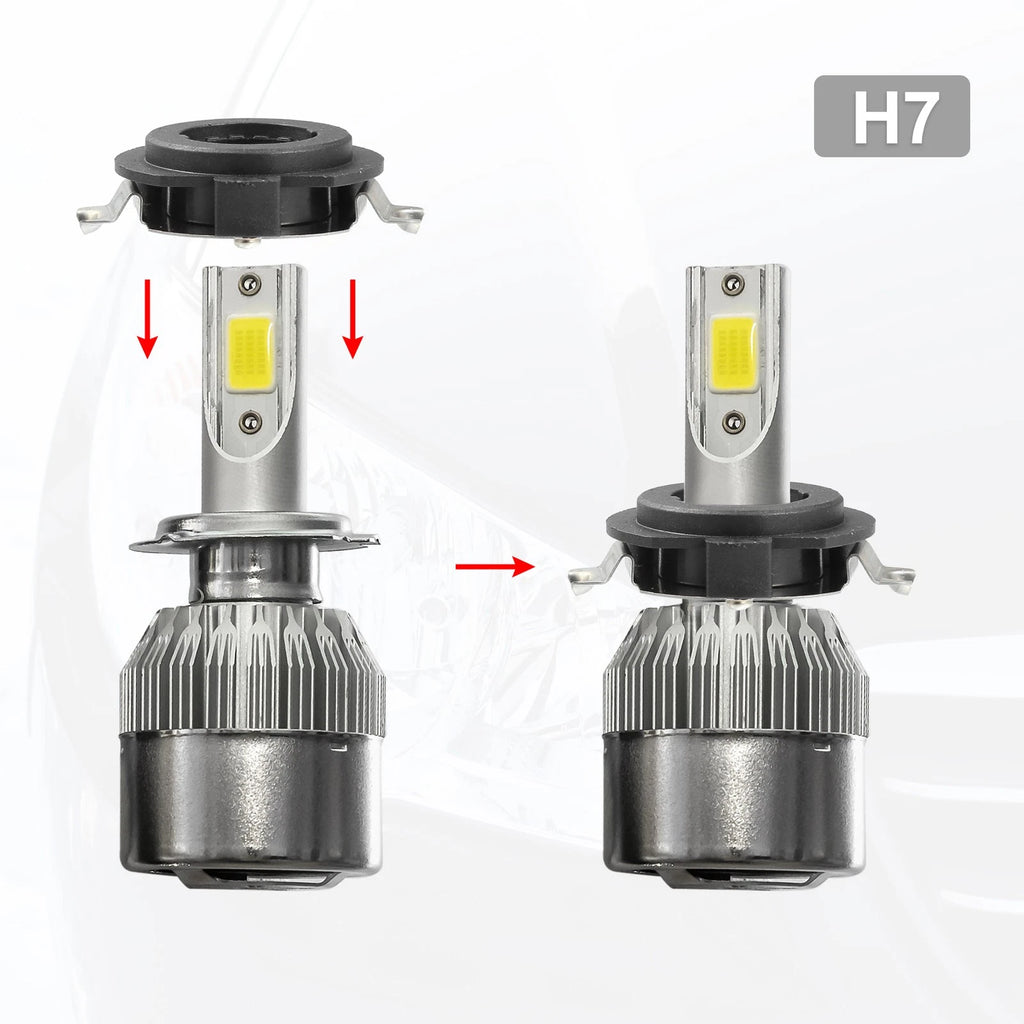 Set of 2 H7 LED Headlight Adapter Bases for Mercedes-Benz C Series (2010–2016)