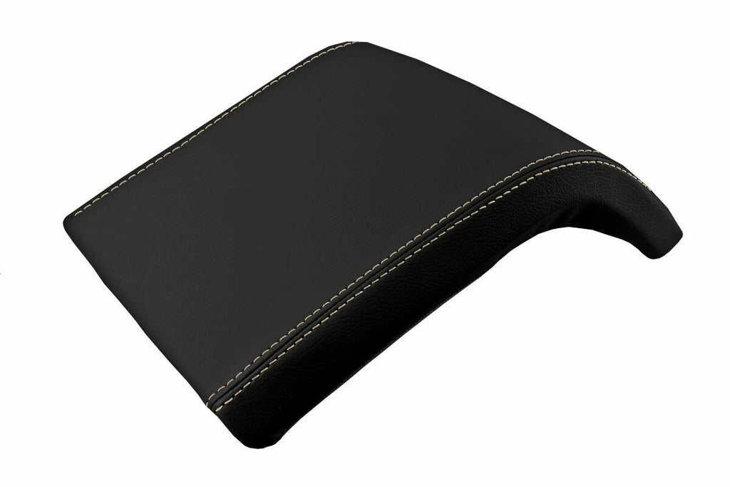 Leather Console Lid Armrest Cover for Lincoln Navigator (2007–2017) Beige Stitch