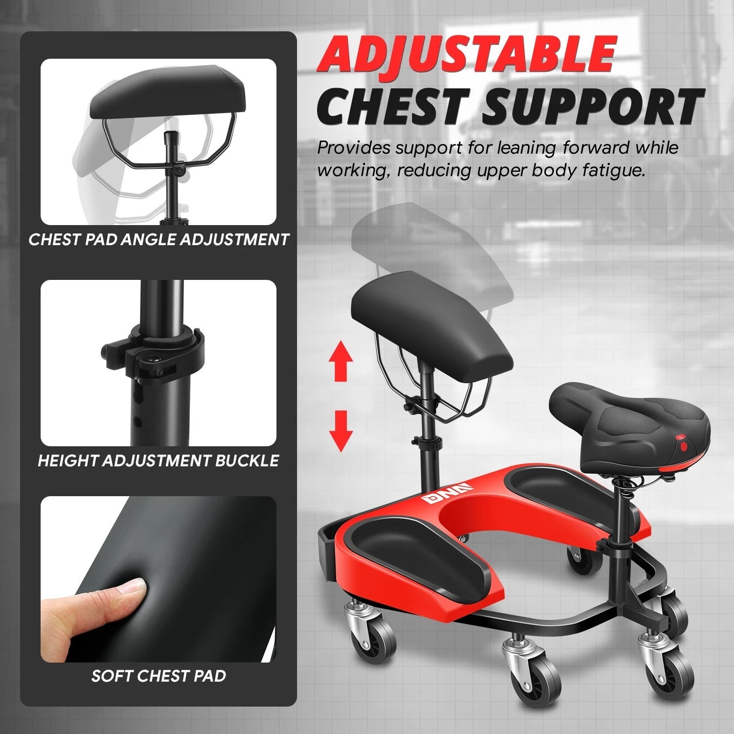 Adjustable Creeper for Various Makes (26" L x 20" W x 21"-25" H)