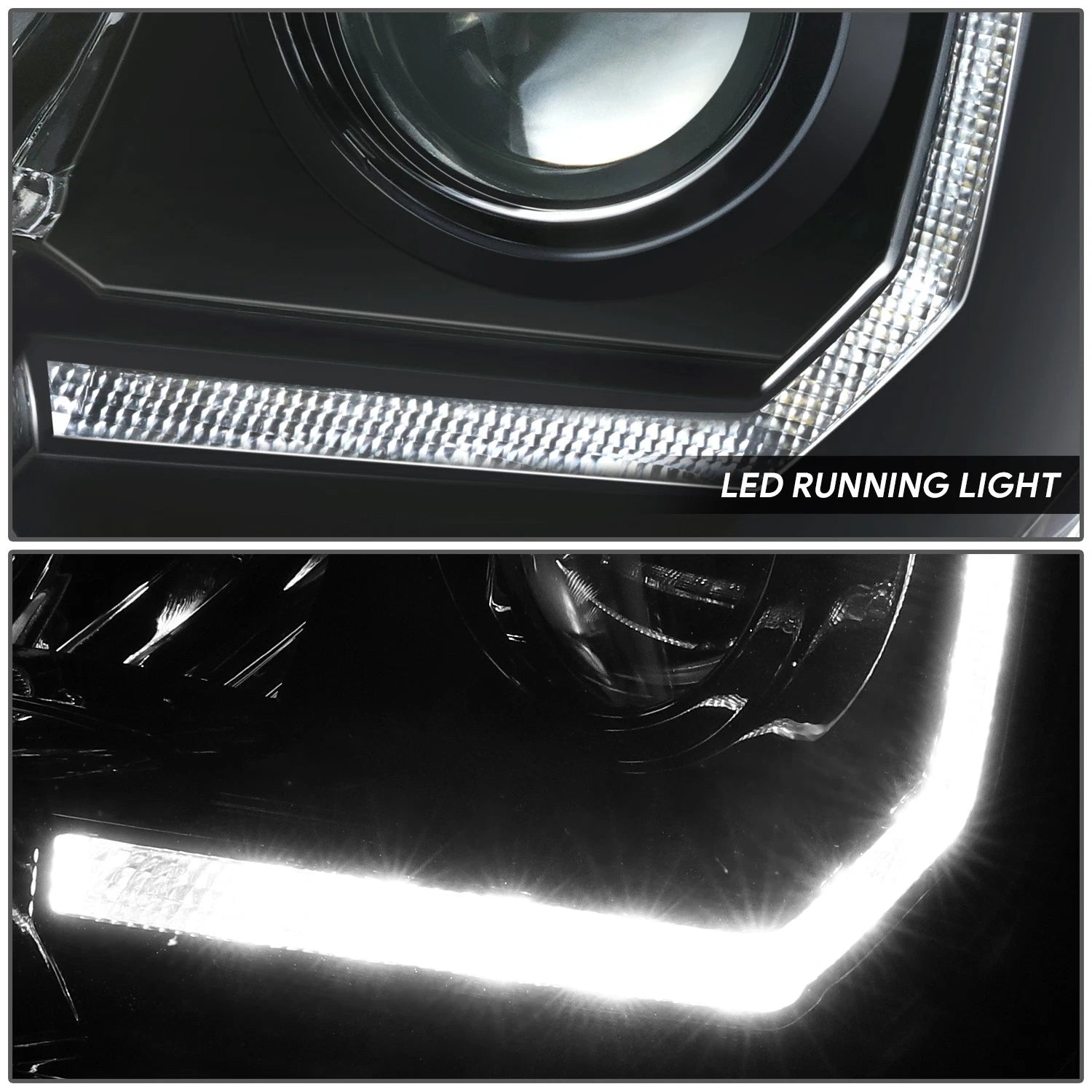 LED Projector Headlights for Toyota Tacoma (2016–2023) - Black Housing, Amber Corner