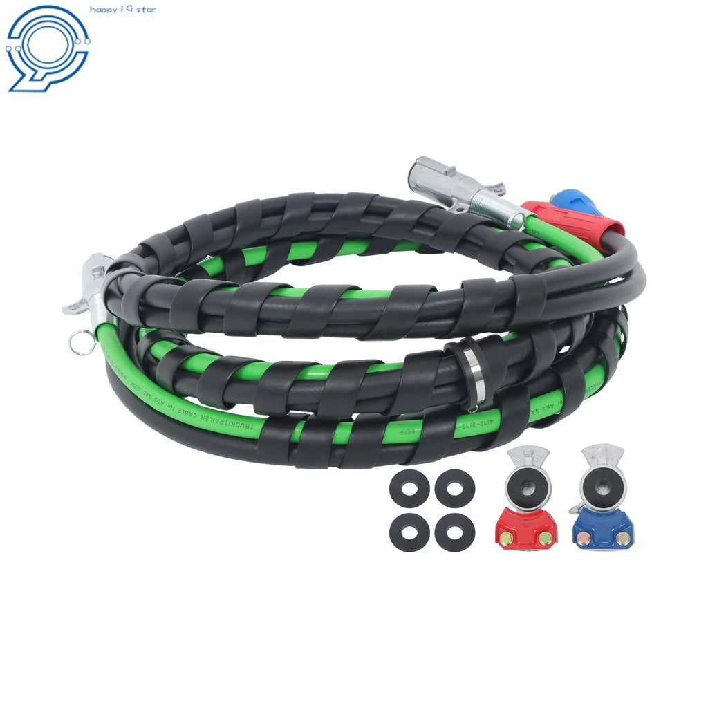 Set of 2 Air Line Hose Assemblies for Semi Truck Tractor Trailer (12 Ft)