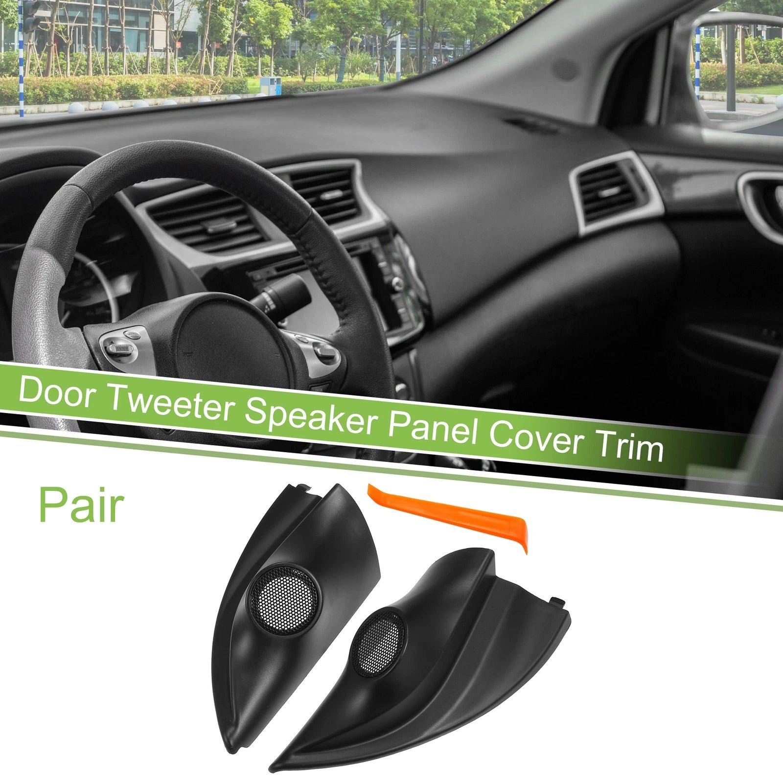 Pair A Pillar Door Tweeter Speaker Cover Trim for Mitsubishi Mirage (2014–2023)