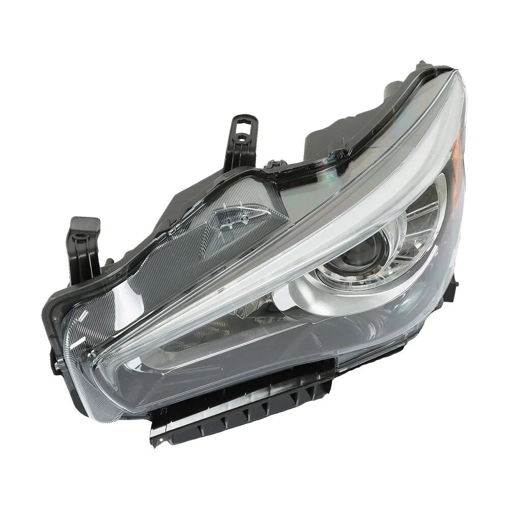 Set of 2 Chrome LED Headlight Headlamps for Infiniti Q50 (2014–2017)