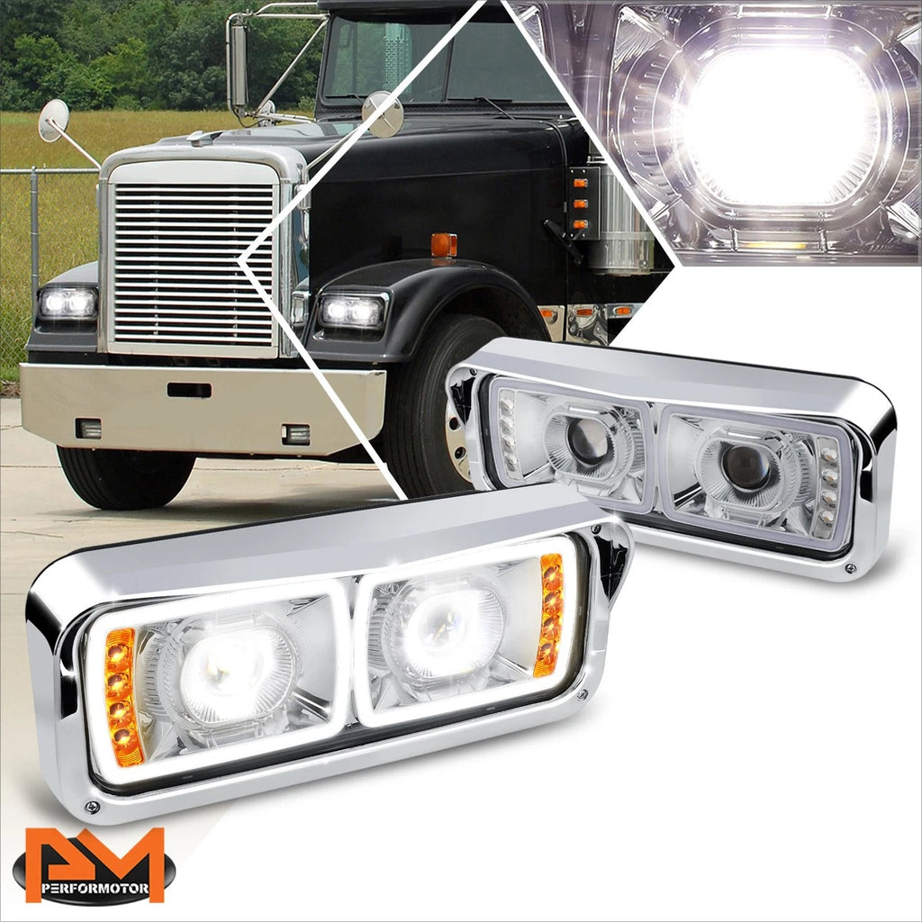 Dual Projector LED DRL Headlights for Kenworth W900/Western Star 4800 (1981–2019)