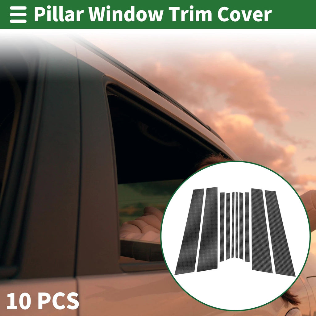 10X Door Pillar Window Trim for BMW X1 (2016–2022) Carbon Fiber Black