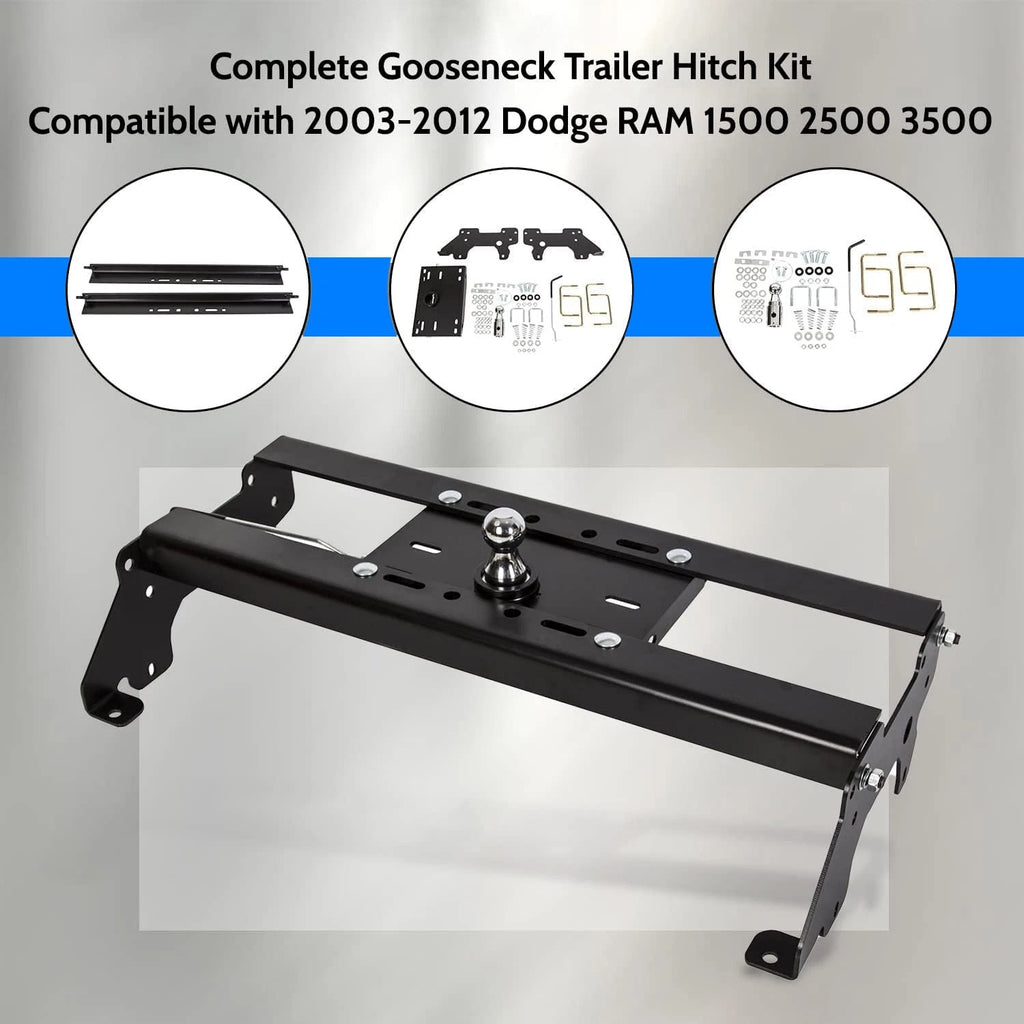 Gooseneck Trailer Hitch Kit for Dodge Ram 1500 2500 3500HD (2003–2012)