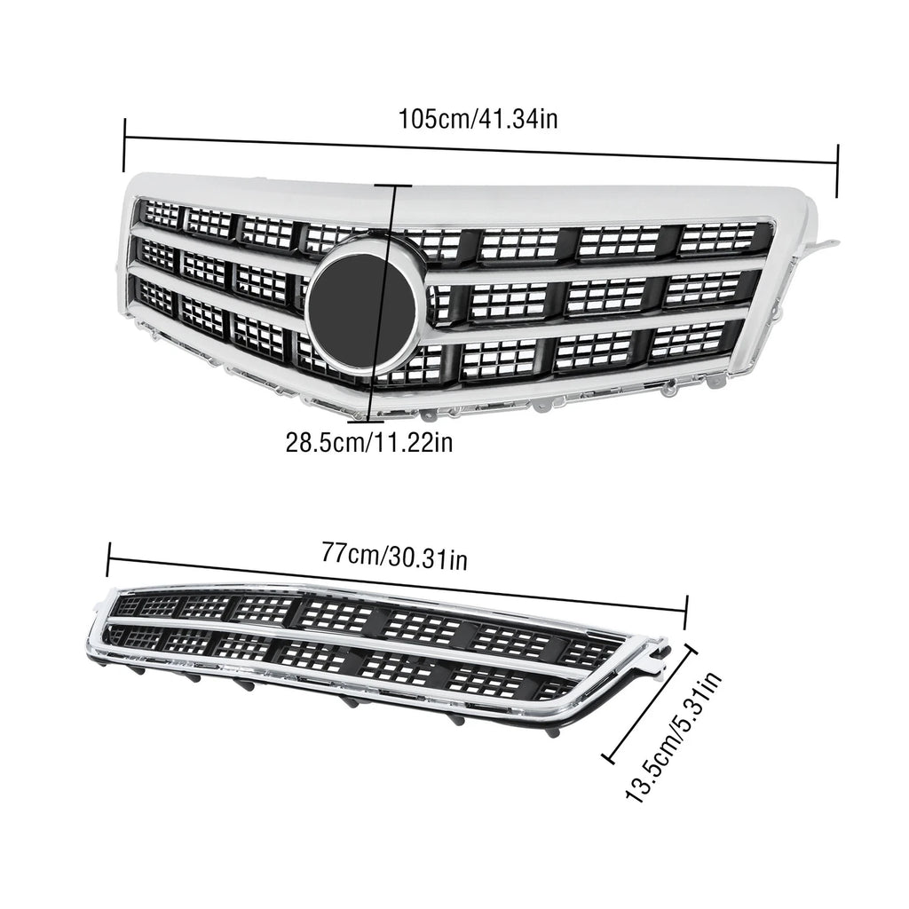 Set of 2 Grilles for Cadillac ATS (2013-2014) Front Upper & Lower