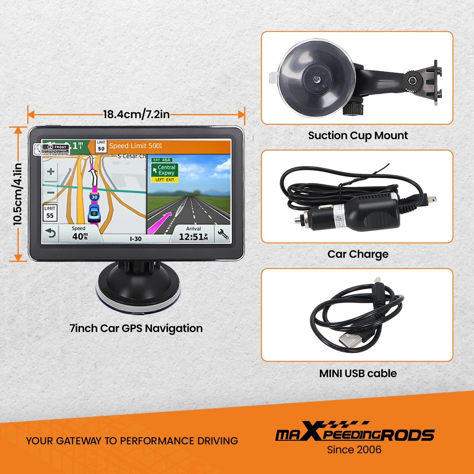 7-Inch Truck GPS Navigation Touch Screen Direct Installation for Car RV Van (2025–2025)