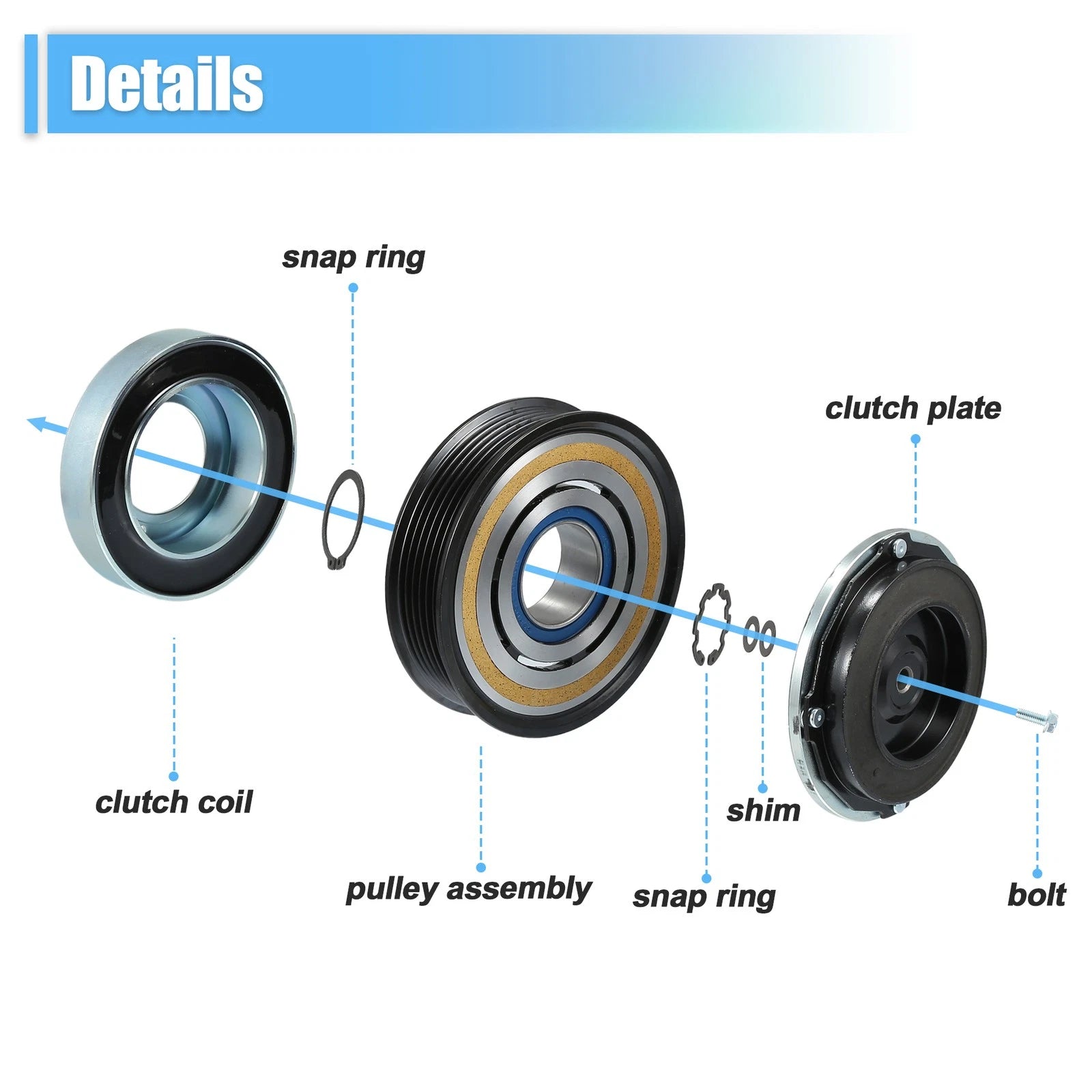 AC Compressor Clutch Set for Chevrolet Silverado 3500HD (2007–2019)