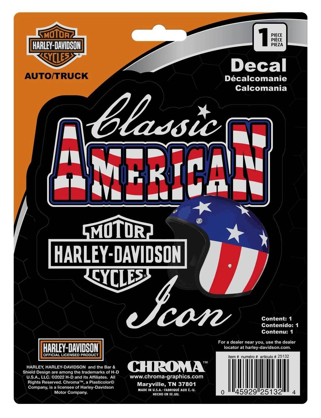 Patriotic Decal for Harley-Davidson American Classic (6 x 8in)