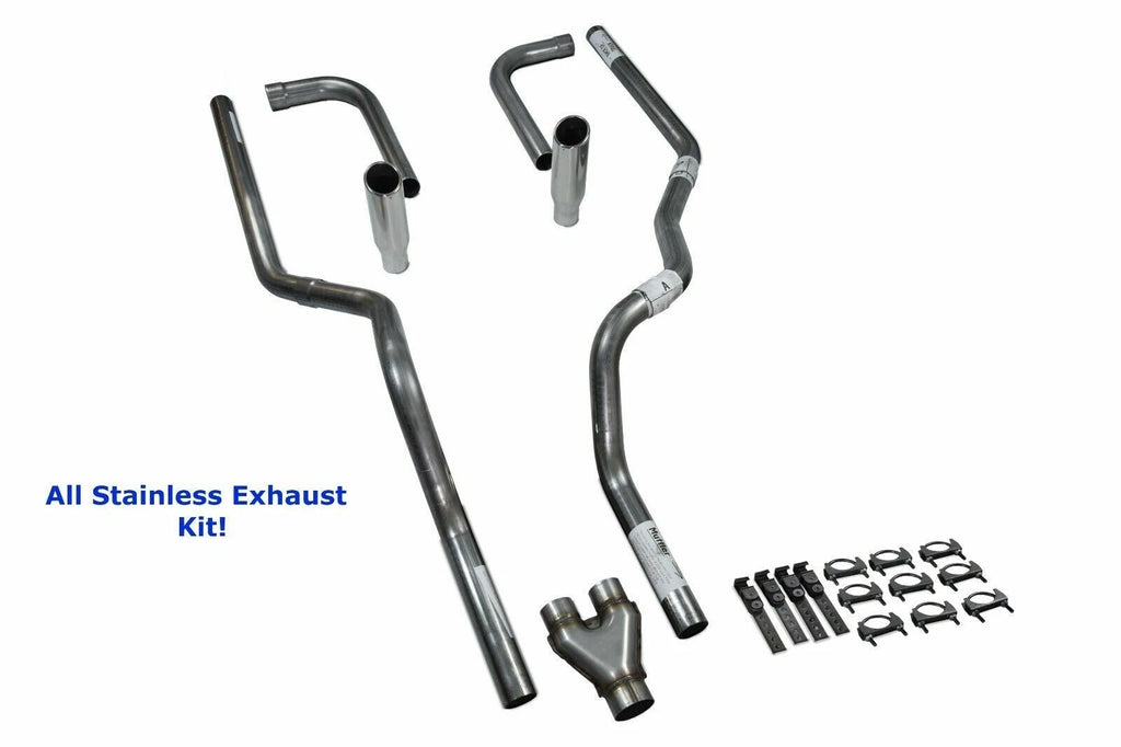 Dual Exhaust Kit for Ford F150 (2021–2025) - Stainless Steel, Side Rolled Tip