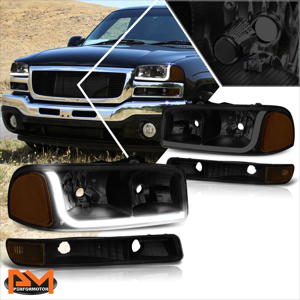 LED DRL Headlight with Bumper Signal Lamps for GMC Sierra/Yukon (1999–2007)