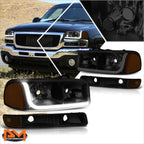 LED DRL Headlight with Bumper Signal Lamps for GMC Sierra/Yukon (1999–2007)