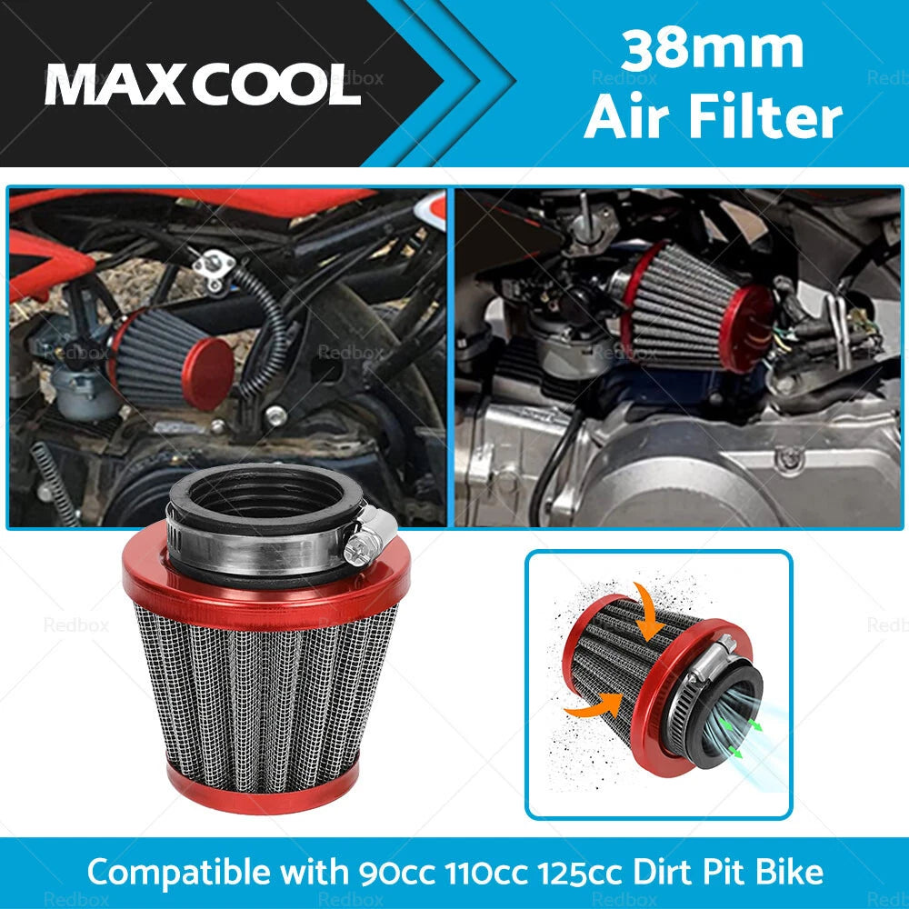 38mm Air Filter Pod Cleaner for 110cc 125cc Motorcycle PIT Dirt Bike (N/A)