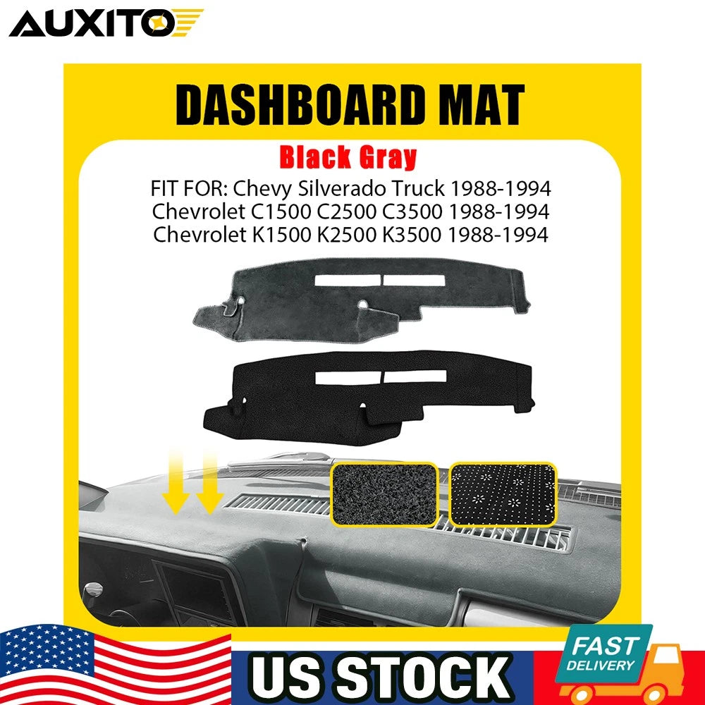 Dash Mat Cover for Chevy Silverado C1500 K1500 (1988–1994) Gray Black