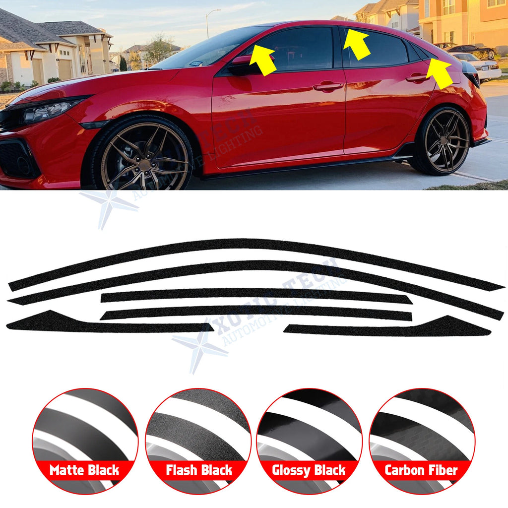 Black Window Trims for Honda Civic (2016–2020)