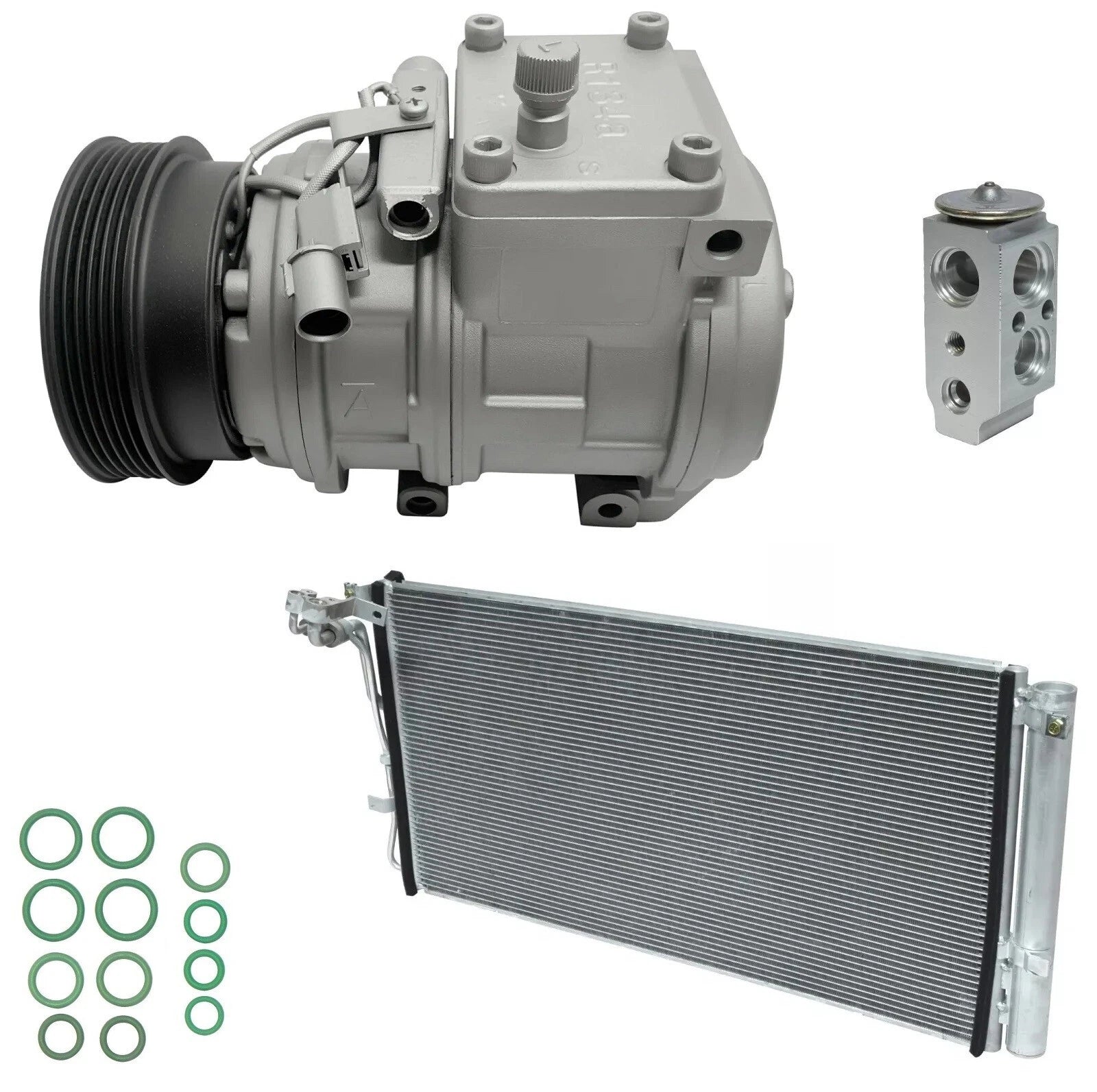 AC Compressor Kit with Condenser for Hyundai Genesis Coupe 3.8L (2010–2012)