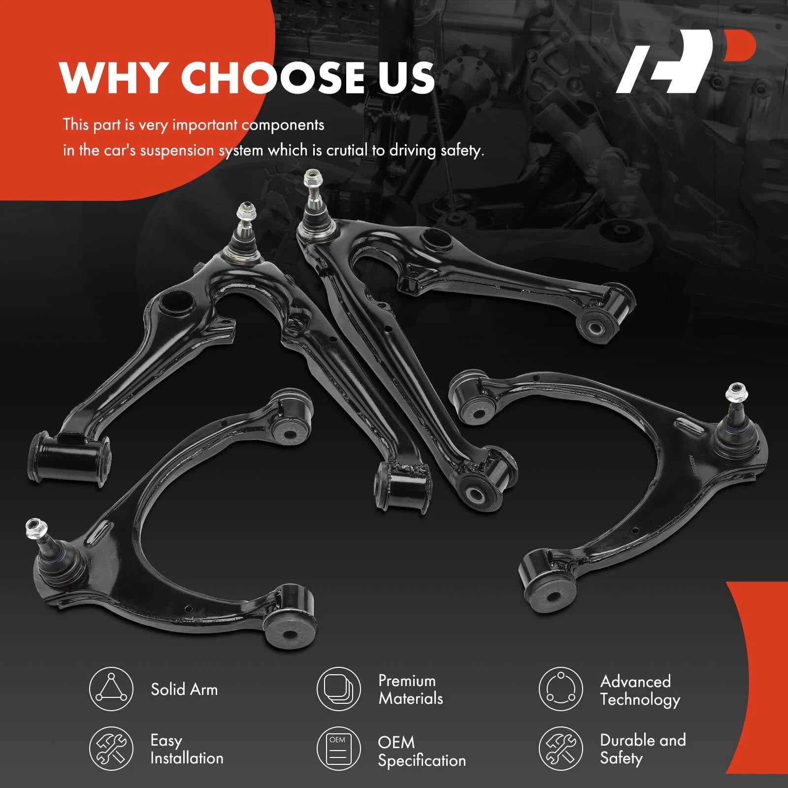 Set of 4 Control Arms for Chevy Silverado 1500 GMC
