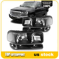 2Pcs Black Headlights for GMC Sierra 1500 2500 (1999–2007)
