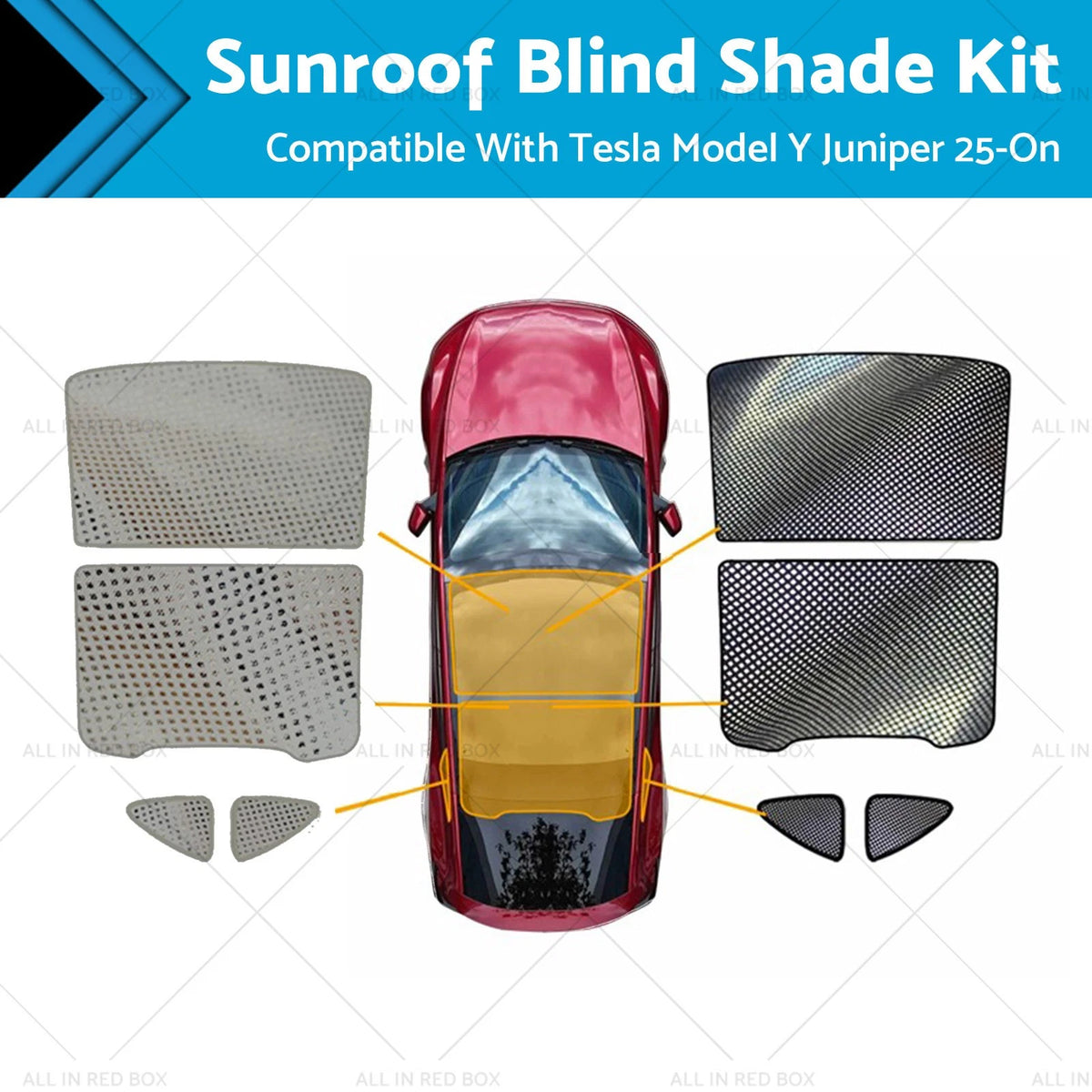 Sunroof Glass Roof Blind Shade Set for Tesla Model Y (2025-On)