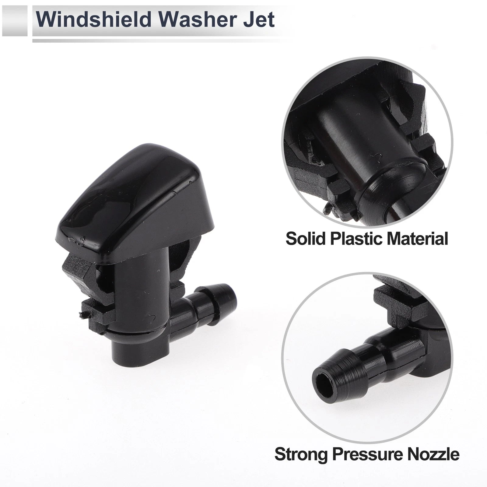 Windshield Washer Nozzle Set of 6 w/ Hose Connector for Ford 