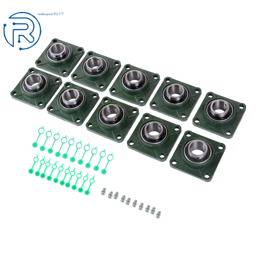 Set of 10 UCF209-28 Pillow Block Flange Bearings 1-3/4" Bore 4 Bolt