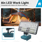 8in LED Work Light for Makita 18V Li-Ion Battery Flashlight (Compatible)