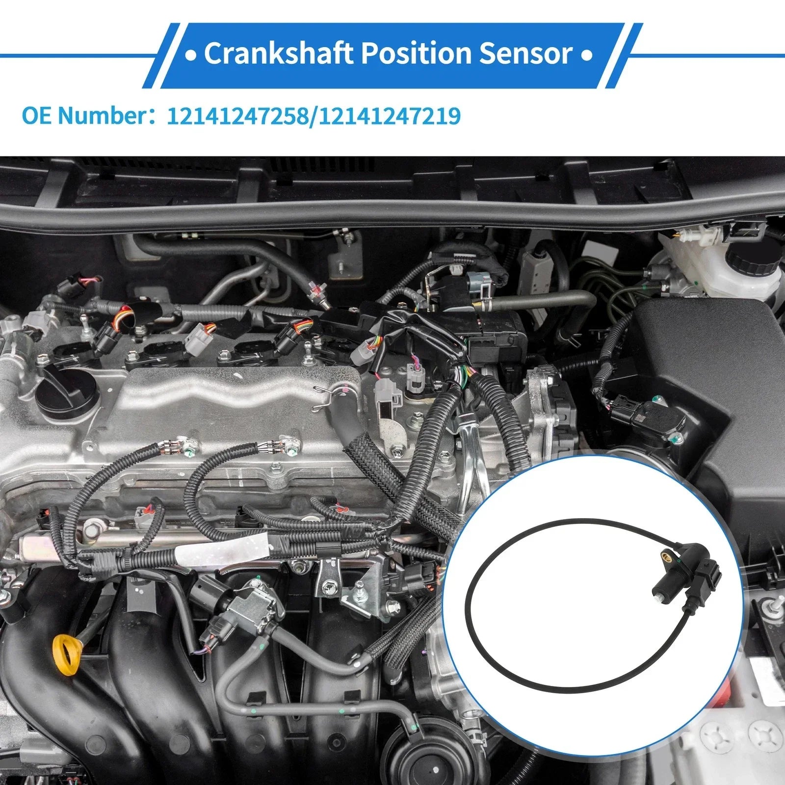 Crankshaft Position Sensor Black for BMW E34 518i (1989-1994)