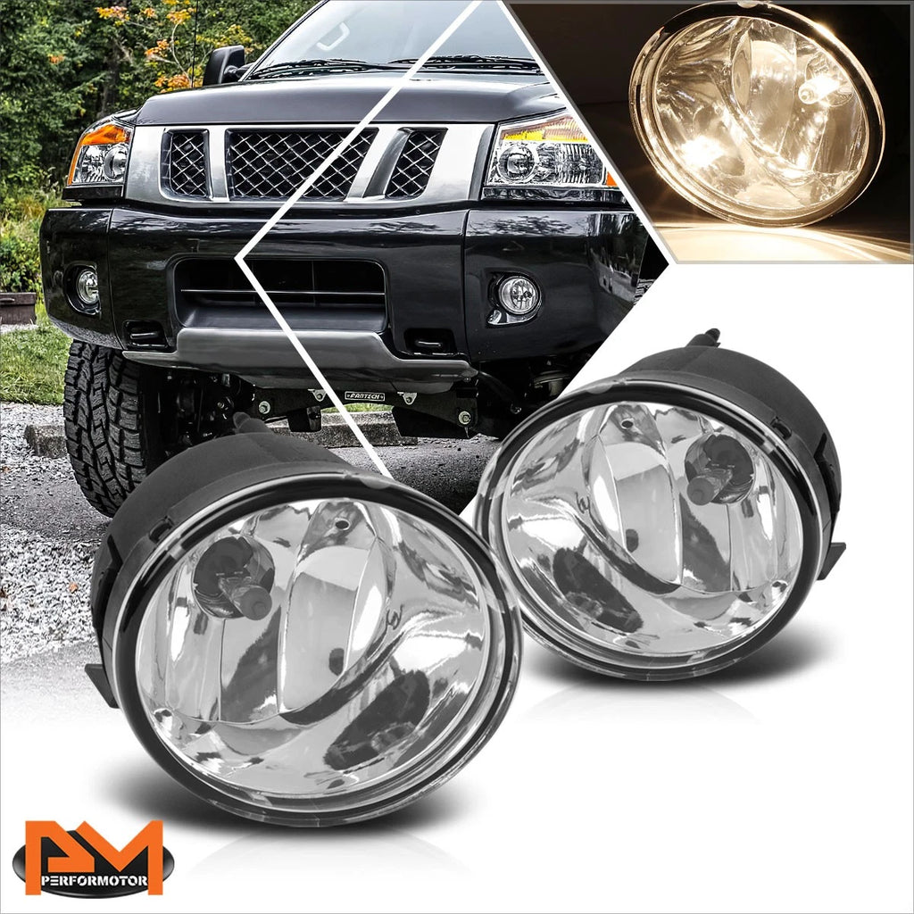 Clear Lens Front Bumper Fog Lights for Nissan Armada Titan (2005–2015)