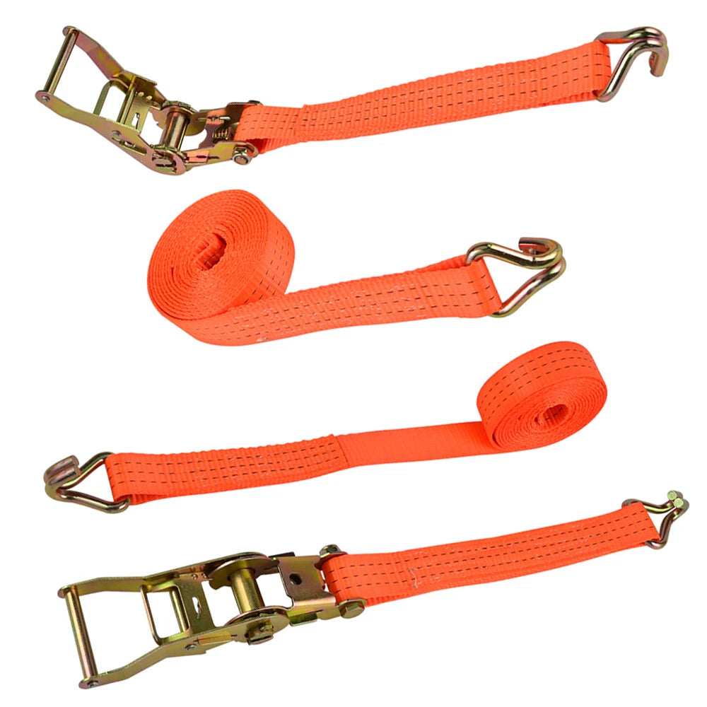 2X 13.5 FT Heavy Duty 1.5" Ratchet Tie Down Strap for Cargo Truck (10000 lbs)