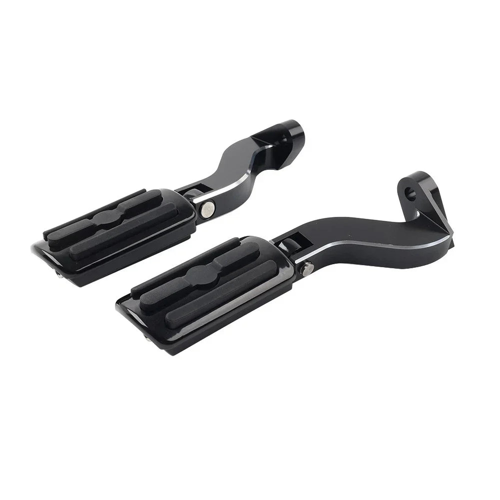 Black Rear Passenger Pedal Mounts for Harley Touring Electra Glide (93-24)