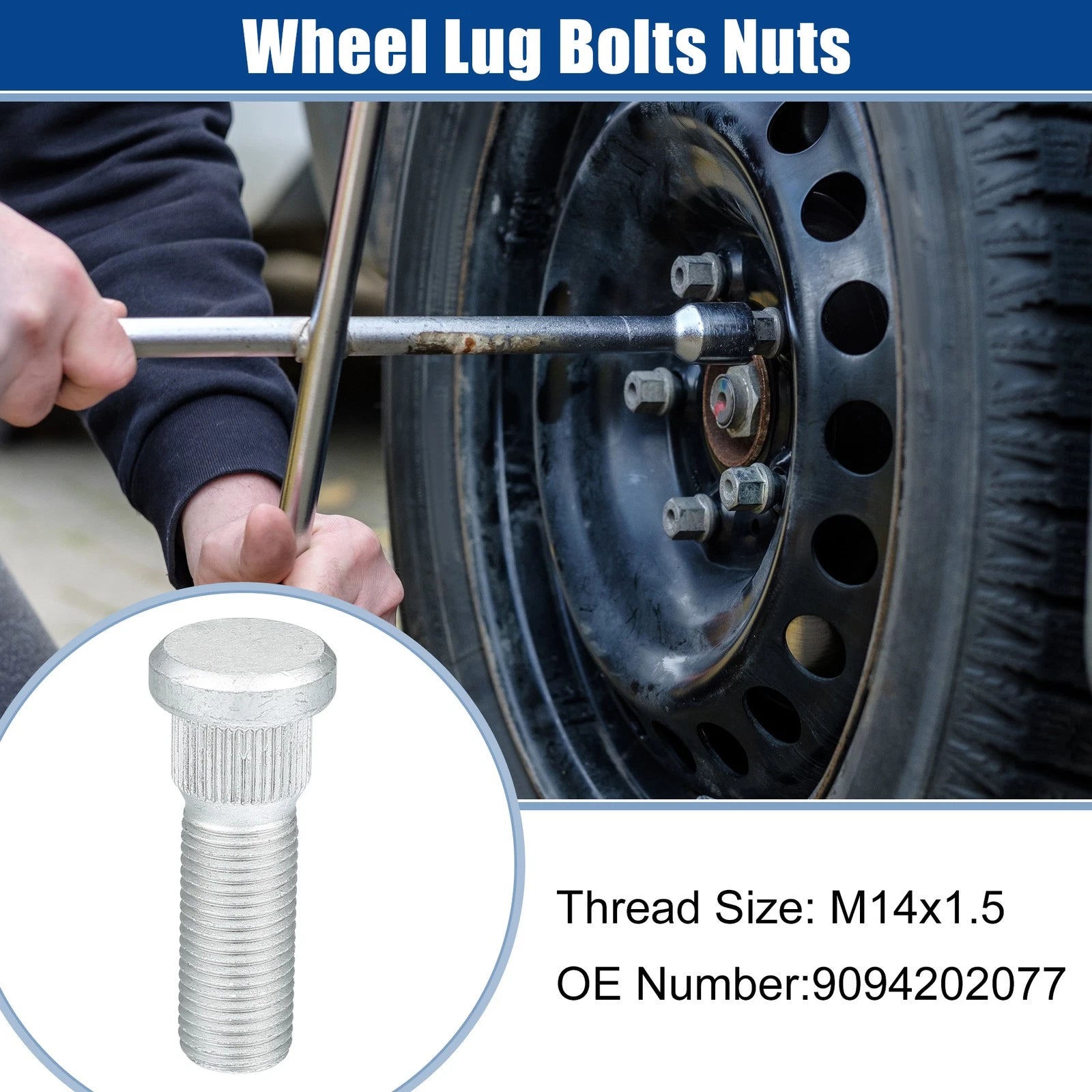 Set of 5 M14x1.5 Wheel Lug Bolts Nuts for Lexus LS460 LX570 (2007–2020) No. 9094202077