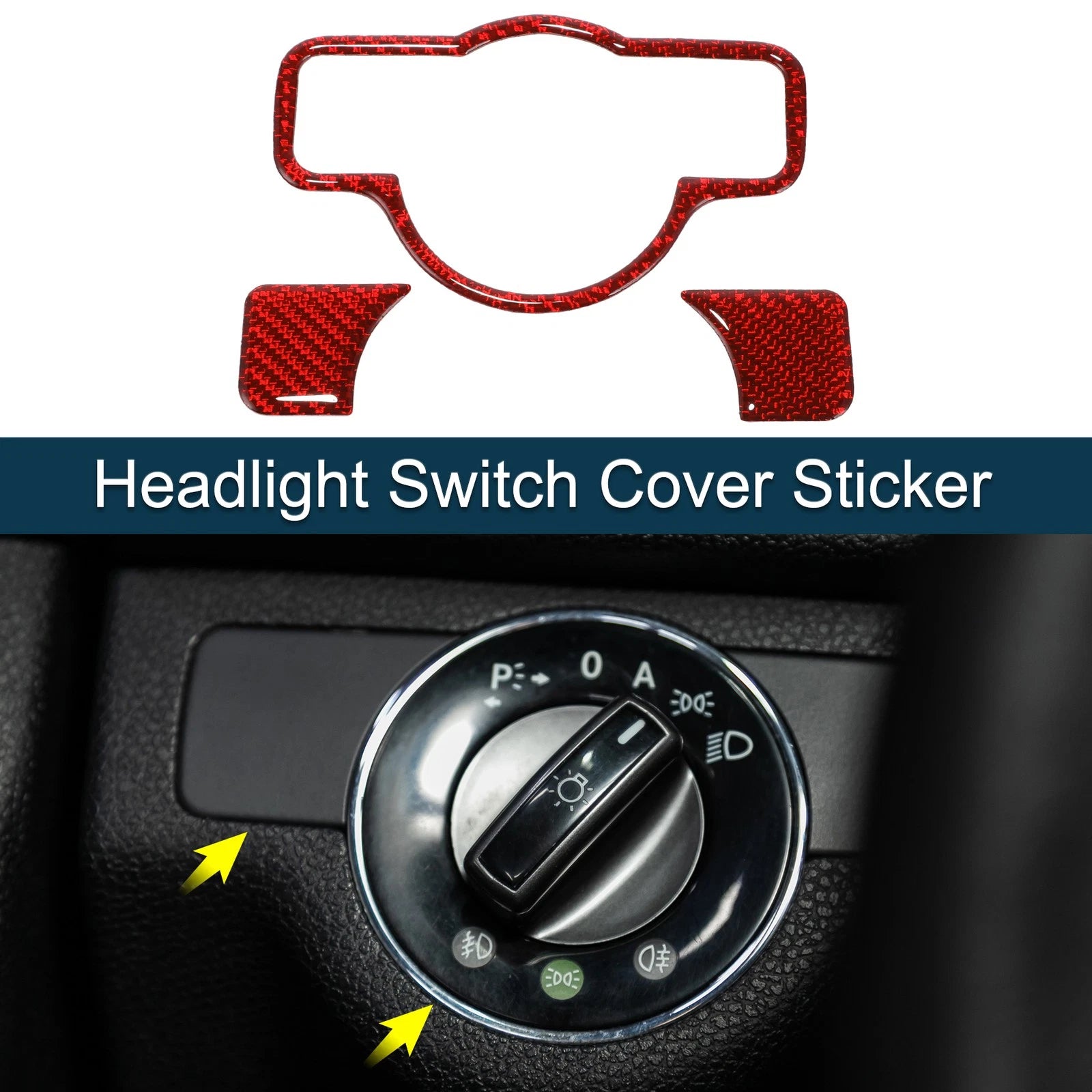 Headlight Switch Cover Sticker for Mercedes-Benz A B C E G Class CLA (Type-B)
