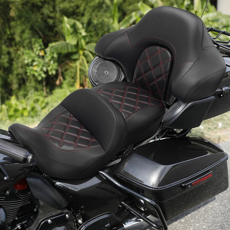 Driver Passenger Seat & Backrest Pad for Harley Road Glide (2014–2023)