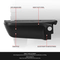 Rear Bumper Ends for Ford F-250 SD (2008–2016) w/o Sensor Holes, Black
