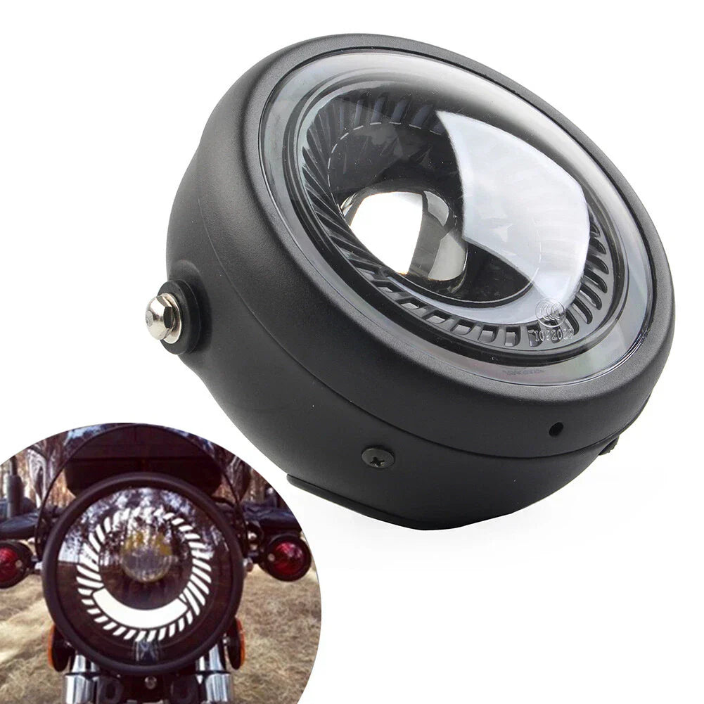 5-3/4" Switchback White LED Halo DRL Angel Eye Headlight for Motorcycle